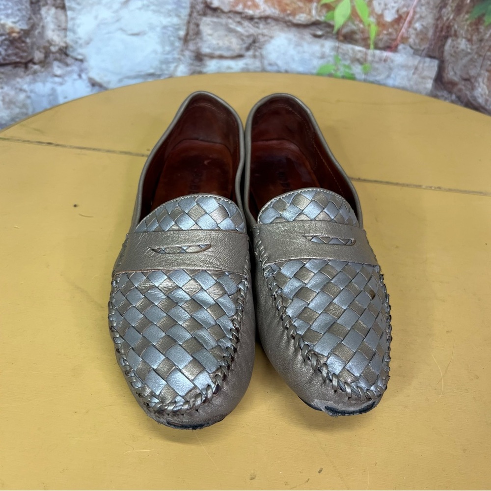 ROBERT ZUR Silver and Gold Glove Leather Driving Mocs, 9.5 - Picture 6 of 10